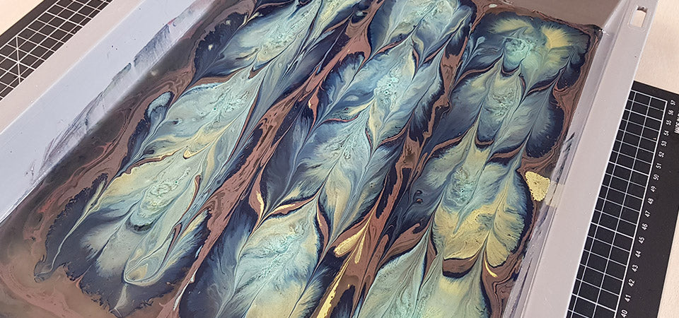 Peinture marbling cuir