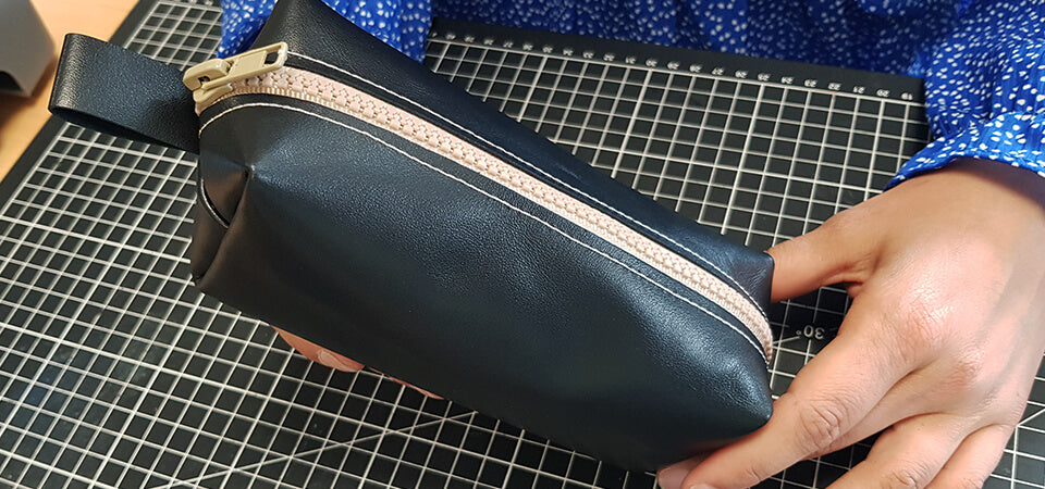 Trousse en cuir diy fini