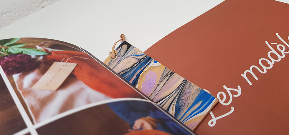 Marque page cuir marbling