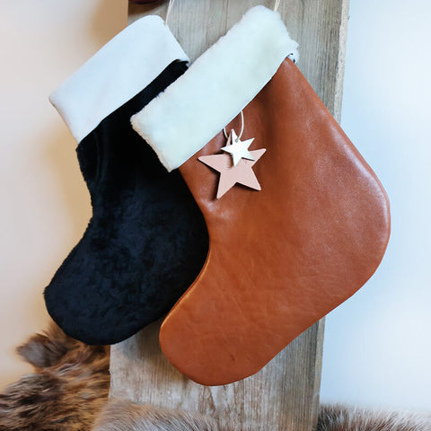 chaussette de noël - bottes en cuir