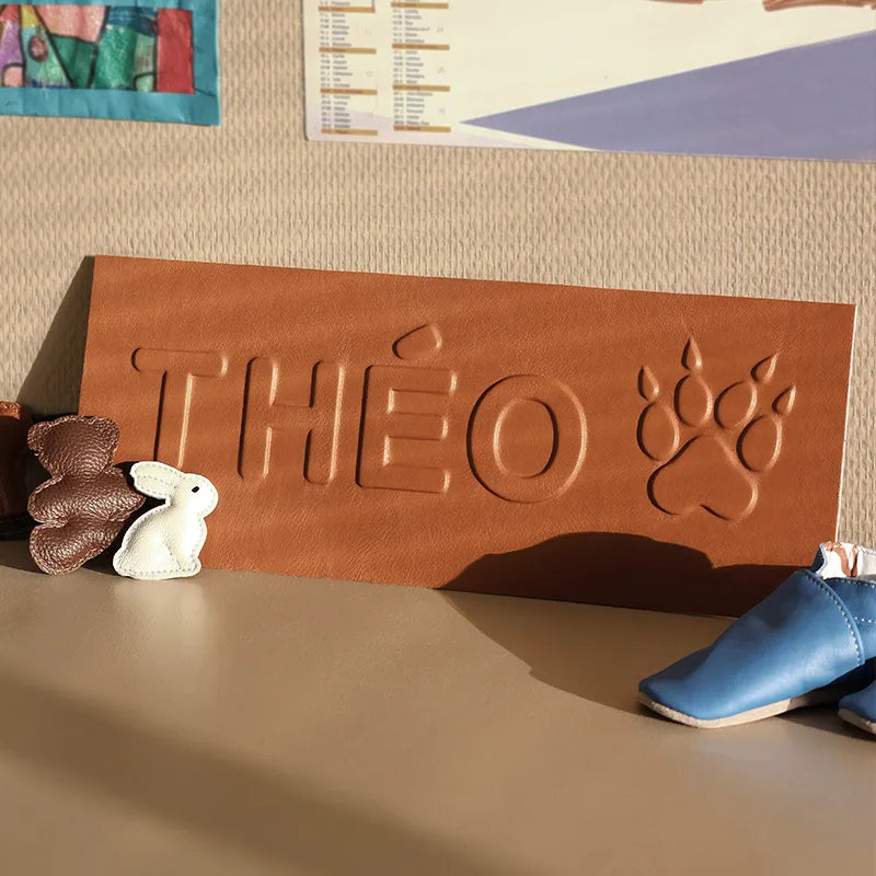 Pancarte personnalisé en cuir
