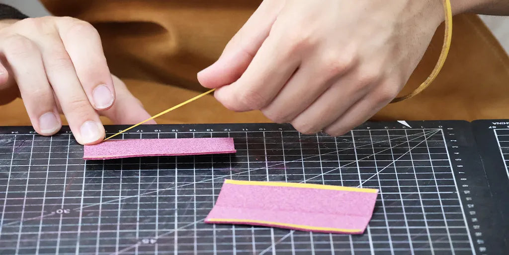 Glue the top of the coin purse