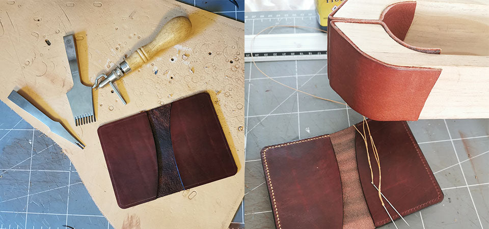 Portatarjetas de cuero DIY