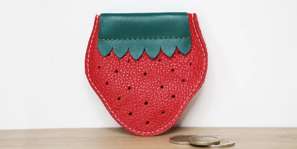 DIY porte-monnaie fraise clic clac