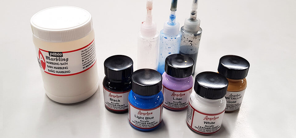 peinture marbling du cuir