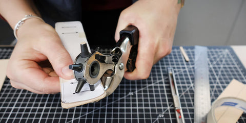 drill the holes in the strap