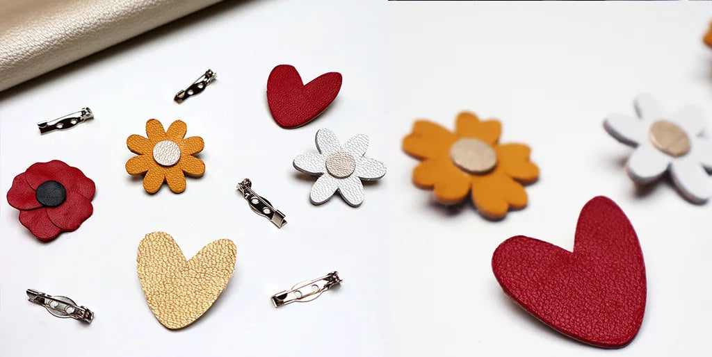 broche en cuir