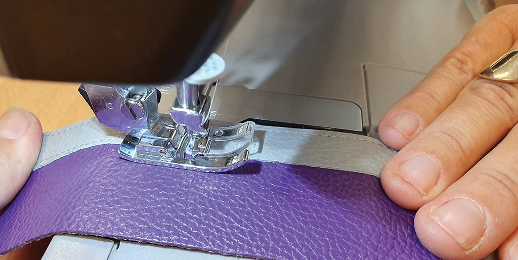 sewing baby leather slipper heel