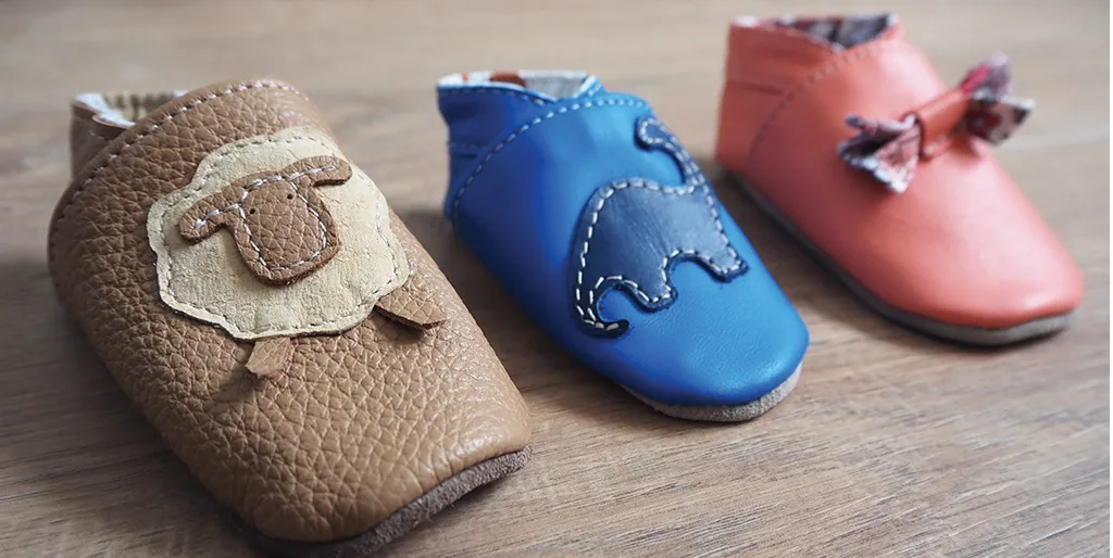 personalization baby leather slippers