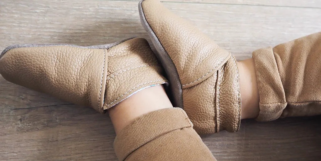 free baby leather slipper tutorial