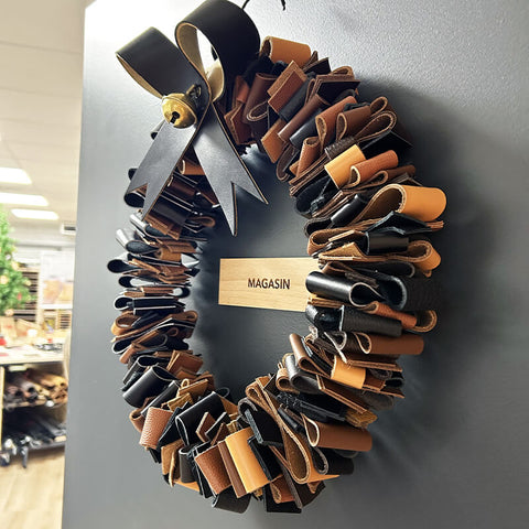 DIY couronne de noël en cuir