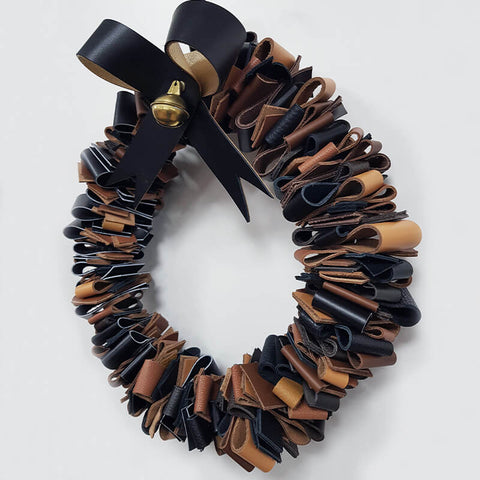 DIY couronne de noël en cuir