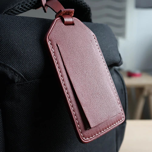 étiquette de bagage en cuir