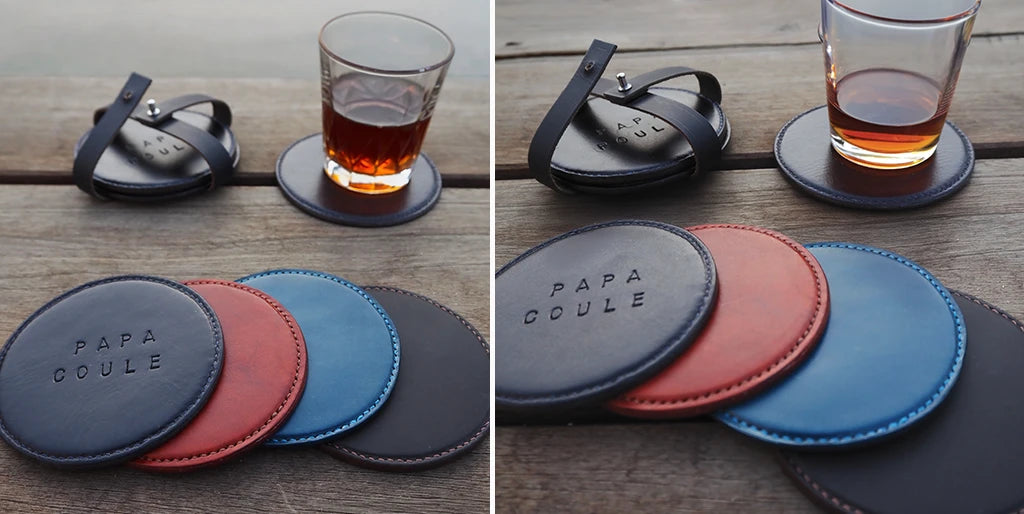 sous-verres en cuir DIY